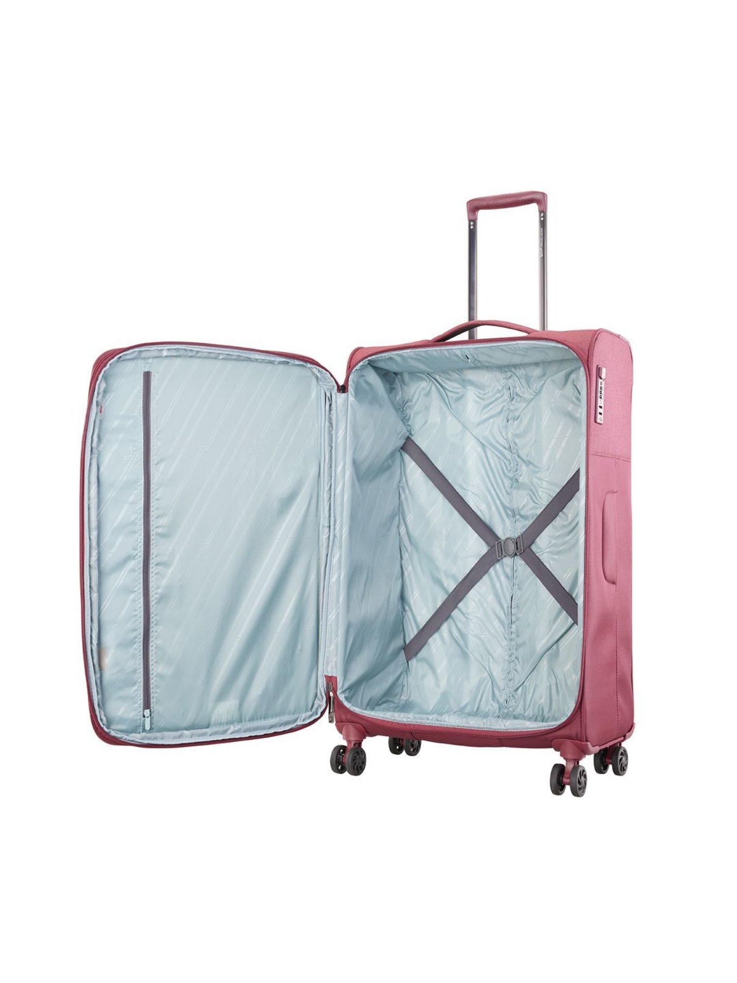 VIP Red 8 Wheels Large Soft Cabin Trolley Bag 46.5 cm