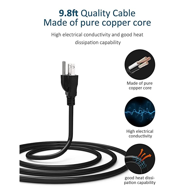 Surge Protector Power Strip Tower 10ft Extension Cord 4 USB Port 9 Outlet Desktop Charging Station 1080J Adjustable Voltage 110240V Multiple Plug Fire Proof or PC Laptop Phone Office