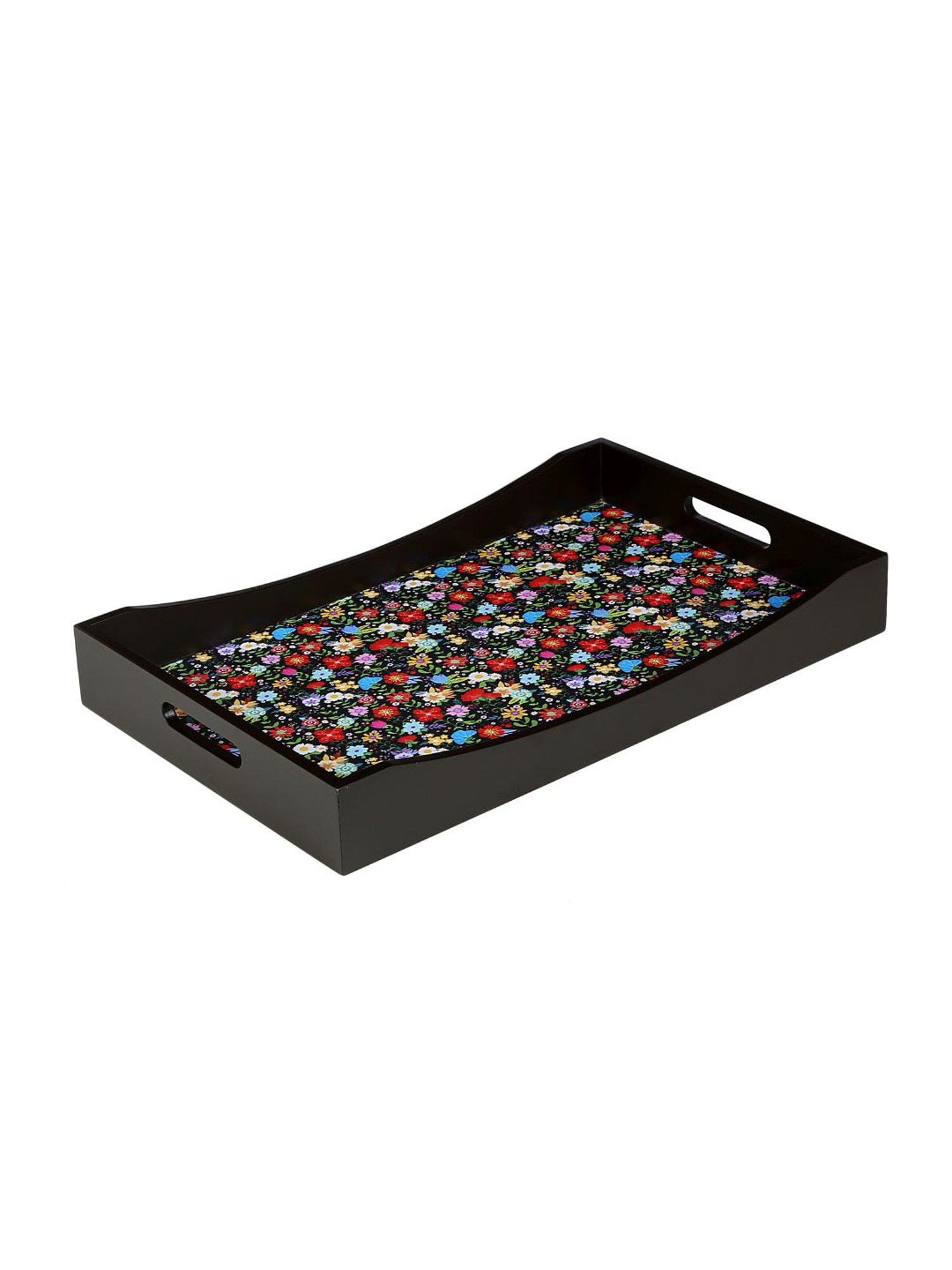 Crayton Floral MDF Rectangular Serving Tray - Set of 1