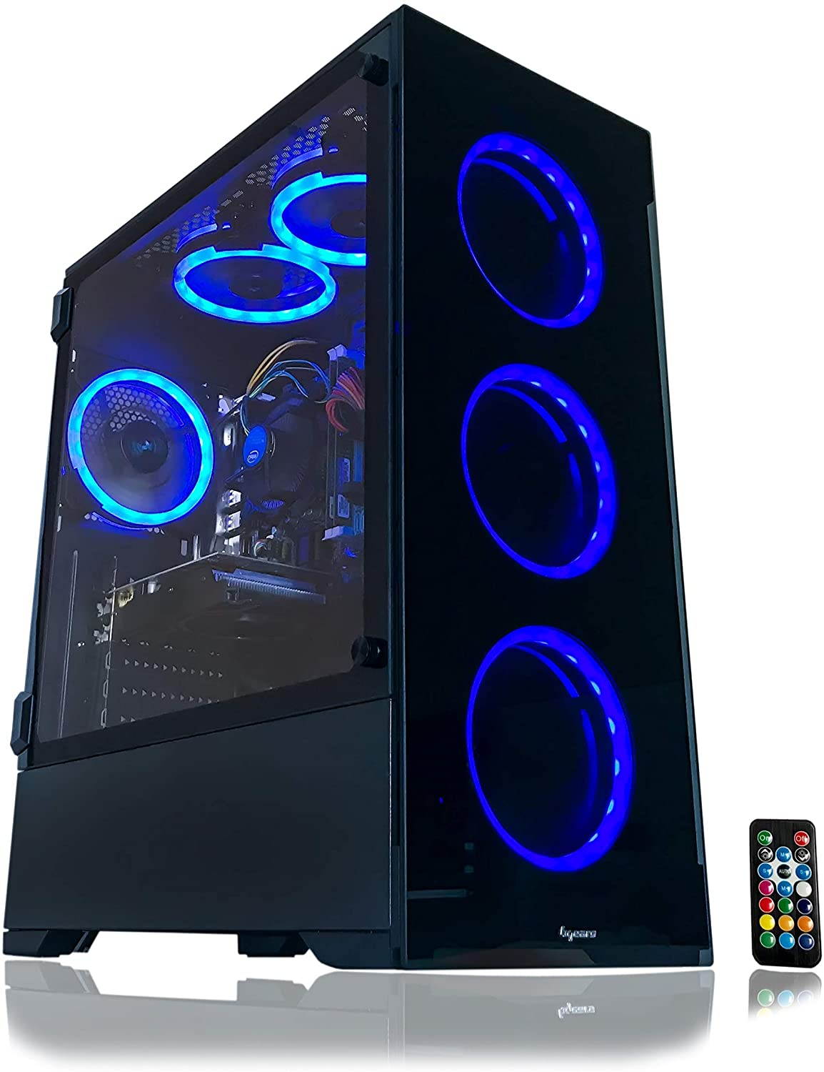Gaming PC Desktop Computer Intel i5 3.10GHz,8GB Ram,1TB Hard Drive,Windows 10 pro,WiFi Ready,Video Card Nvidia GTX 650 1GB, 6 RGB Fans with Remote