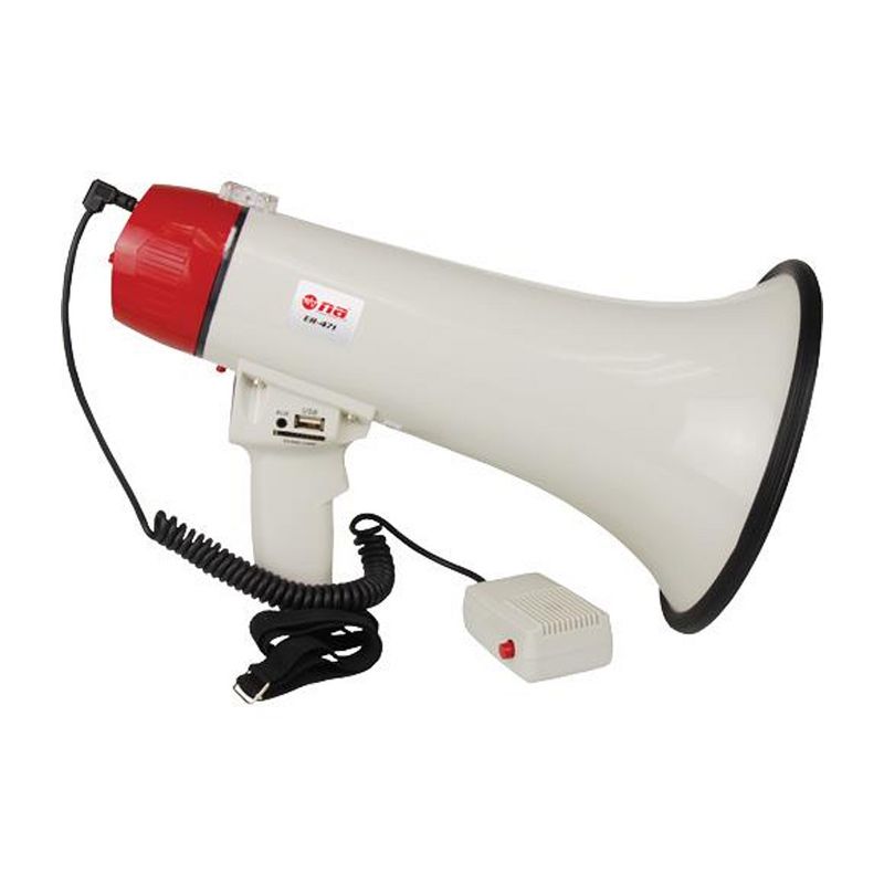 Nippon America ER-471 Rechargeable Megaphone Speaker w/ Built In Siren, 35 Watts (2 Pack)
