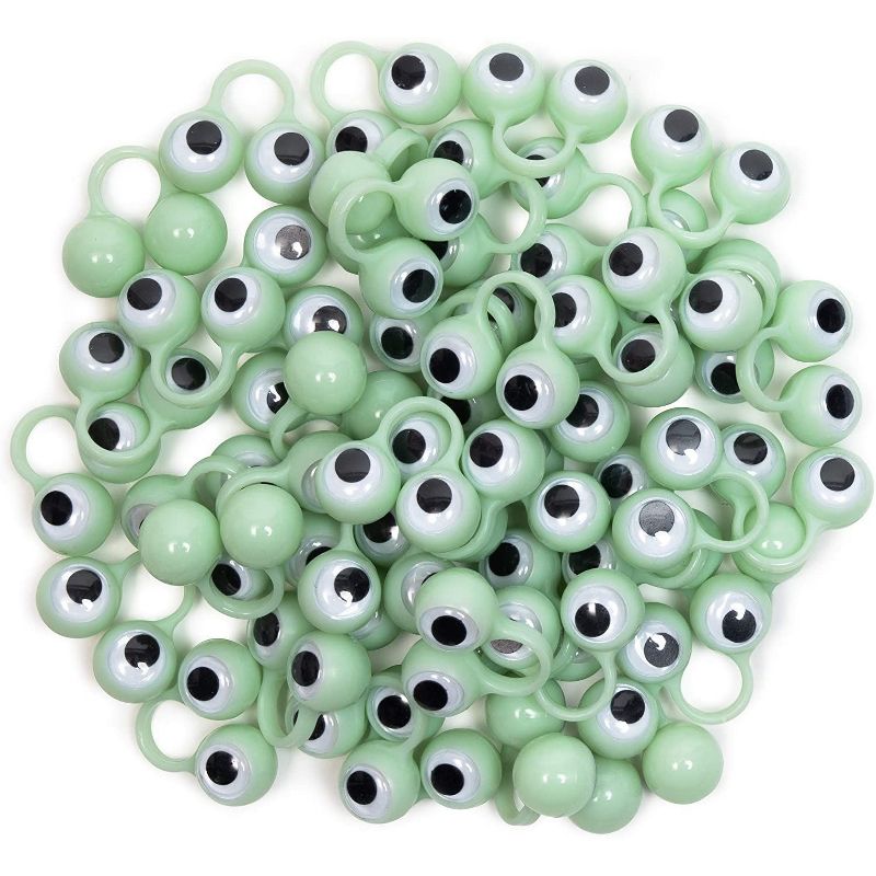 Spooky Central 48 Pack Eyeball Finger Puppets for Halloween, Glow in the Dark Party Favors
