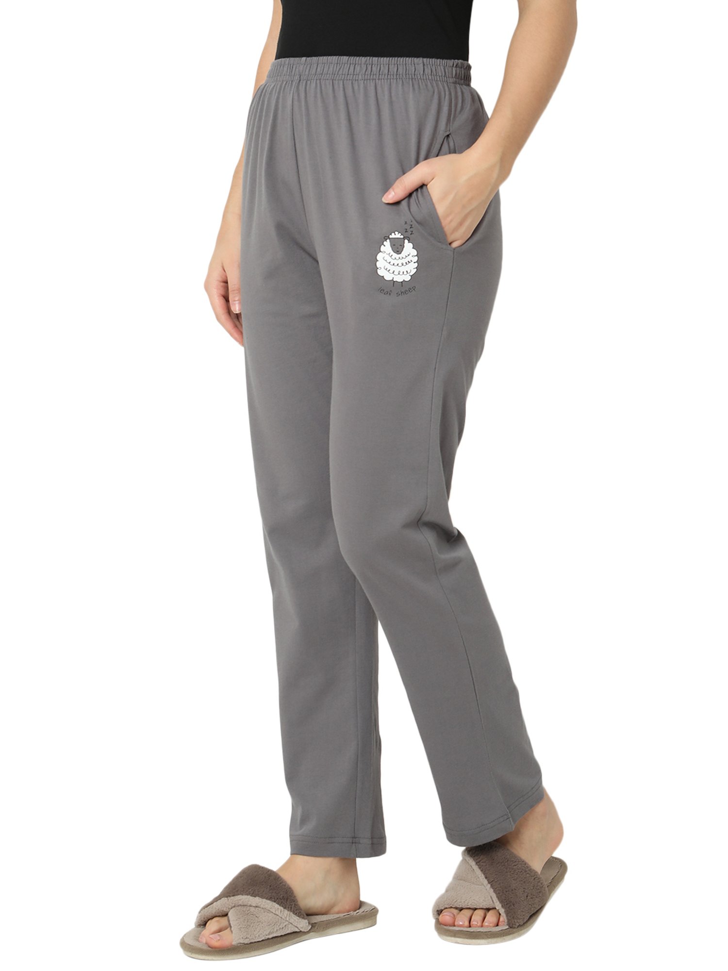 Smarty Pants Grey Cotton Graphic Print Lounge Pants
