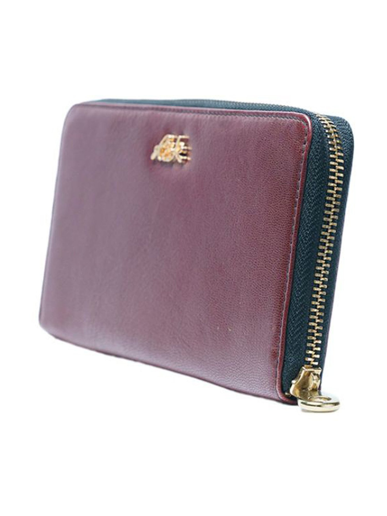 RI2K London Purple Leather Zip around Wallet