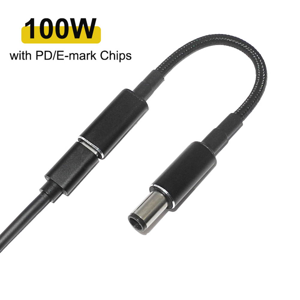 100W USB-C Type C Female to 7.4x5.0mm PD Charger Converter Cable for HP 90W or below Laptops