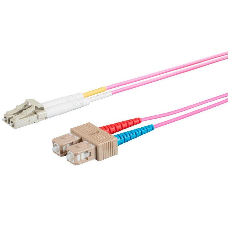 Monoprice Fiber Optic Cable - 3 Meter - Purple | OM4, LC/ST, Multi Mode Duplex, (50/125 Type) - Entegrade Series