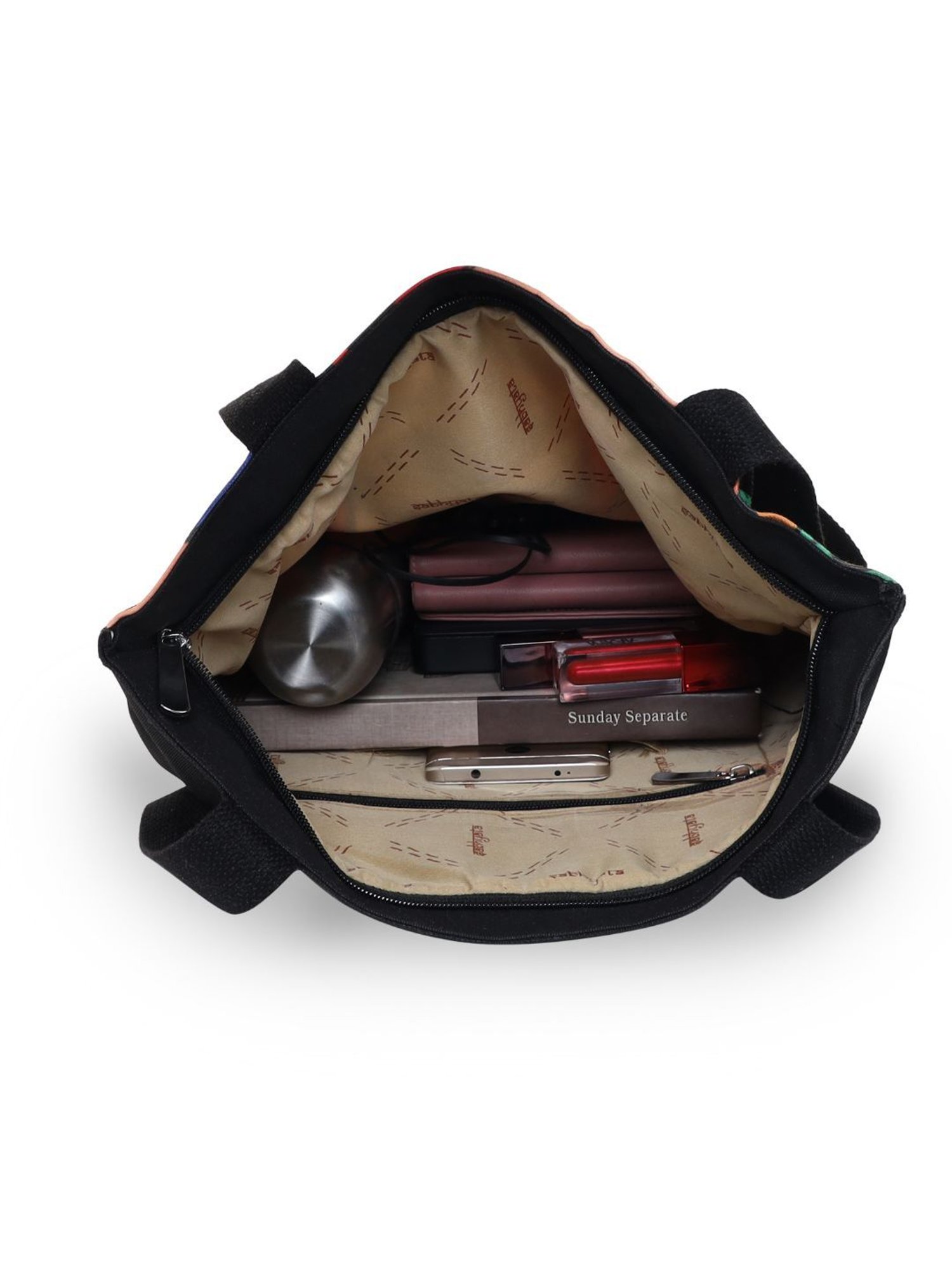 Sabhyata Multicolor Printed Large Tote Bag