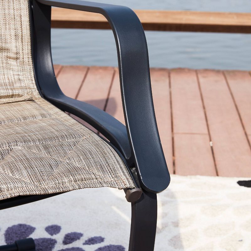 7pc Outdoor Steel Patio Dining Sets Gray - Lokatse