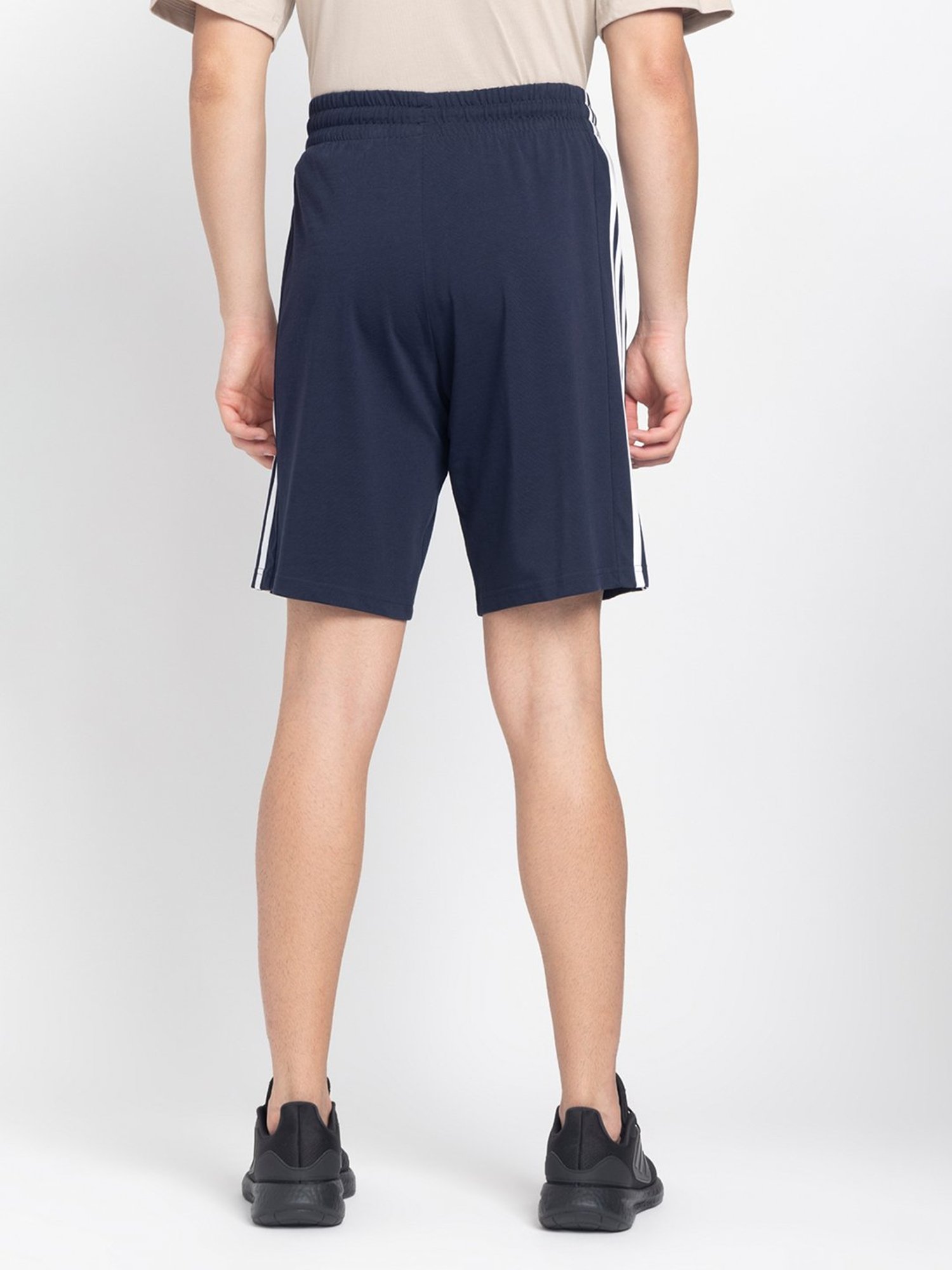 adidas Navy Striped M 3S Sj 10 Sho Sports Short