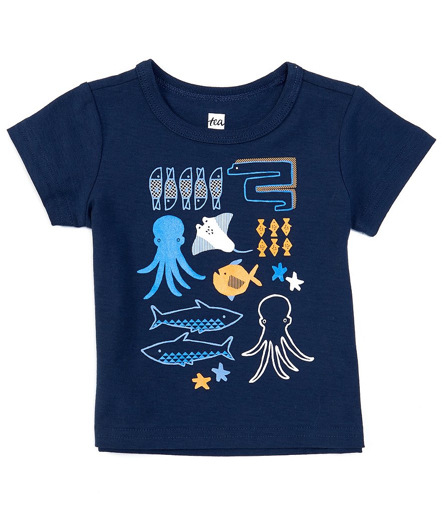 Tea Collection Baby Boys 3-24 Months Short-Sleeve Porto Sealife Graphic Tee