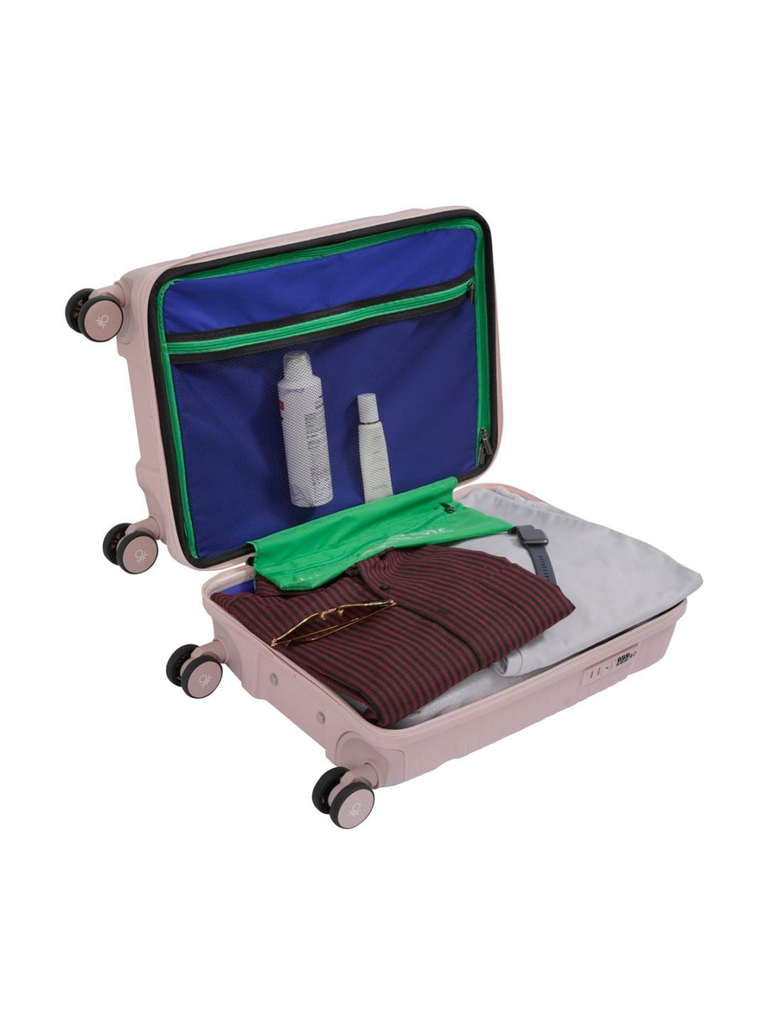 United Colors of Benetton Galaxy Pink Textured Hard Medium Trolley Bag - 65 Cm