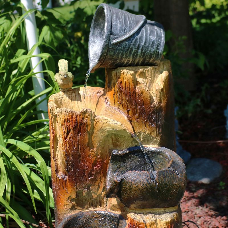 Chatsworth Two Tier Solar On Demand Fountain with Weathered Stone - Smart Solar