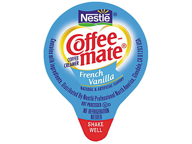 Liquid Coffee Creamer, French Vanilla, 0.38 oz Mini Cups, 180/Carton 35070
