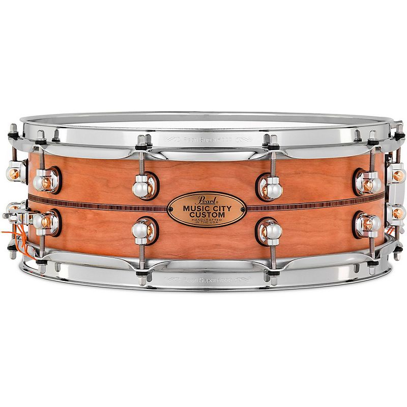 Pearl Music City Custom Solid Shell Snare Cherry with Kingwood Center Inlay 14 x 5 in.