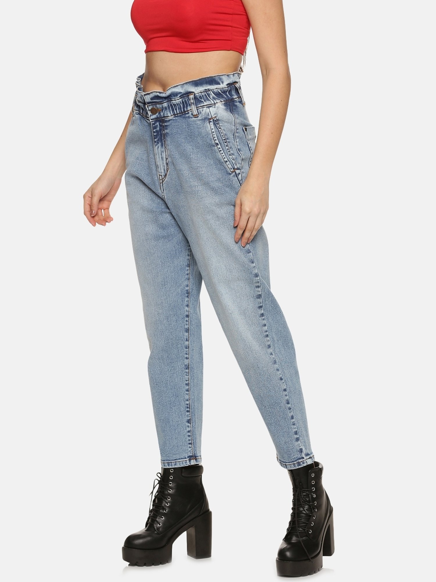 ISU Blue Cotton High Rise Jeans