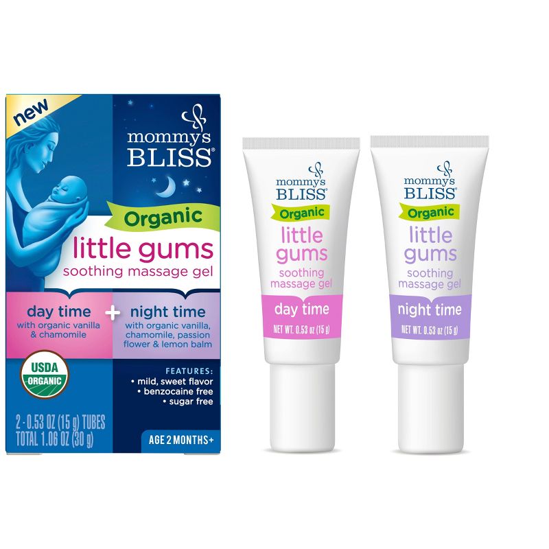 Mommy's Bliss Organic Little Gums Soothing Massage Gel Day & Night Combo - 2ct/0.53oz Each