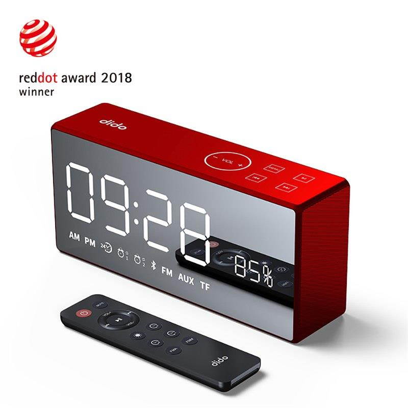 X9 Bluetooth Metal Portable Super Bass Wireless Mirror Remote Control Speaker Hifi 3D Digital Sound Loudspeaker Handfree MIC-Red