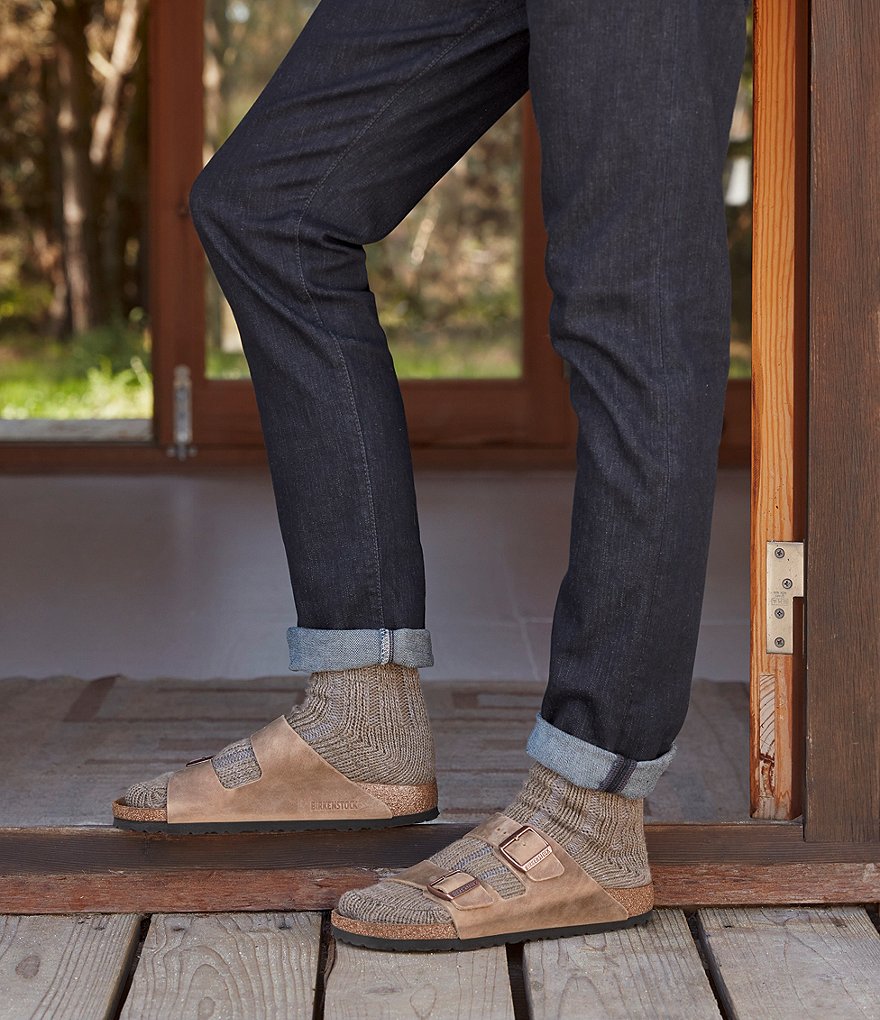 Birkenstock Arizona Men's Oiled Leather Soft Footbed Slip On Sandals