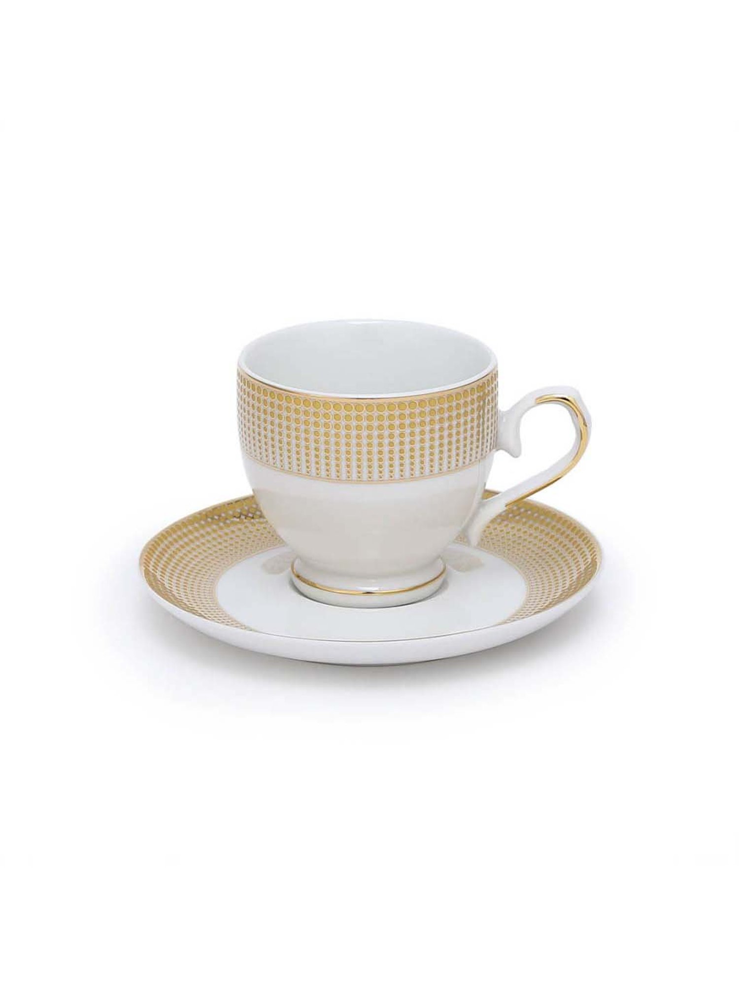 Home4U 'Aura' White & Golden Porcelain Tea Set