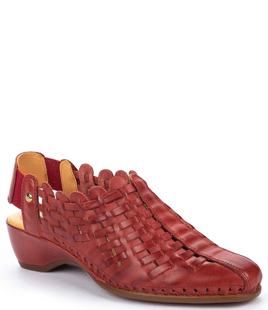 Pikolinos Romana W96 Leather Sling-Back Fisherman Wedges