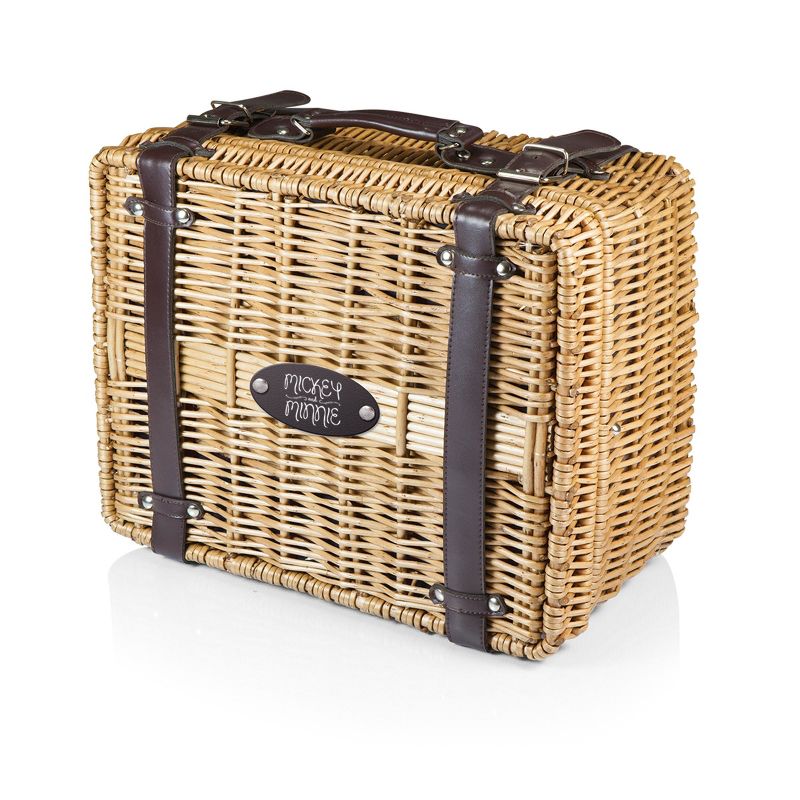 Northlight 15.5" Hand Woven Willow 2-Person Picnic Basket and Accessory Set - Brown
