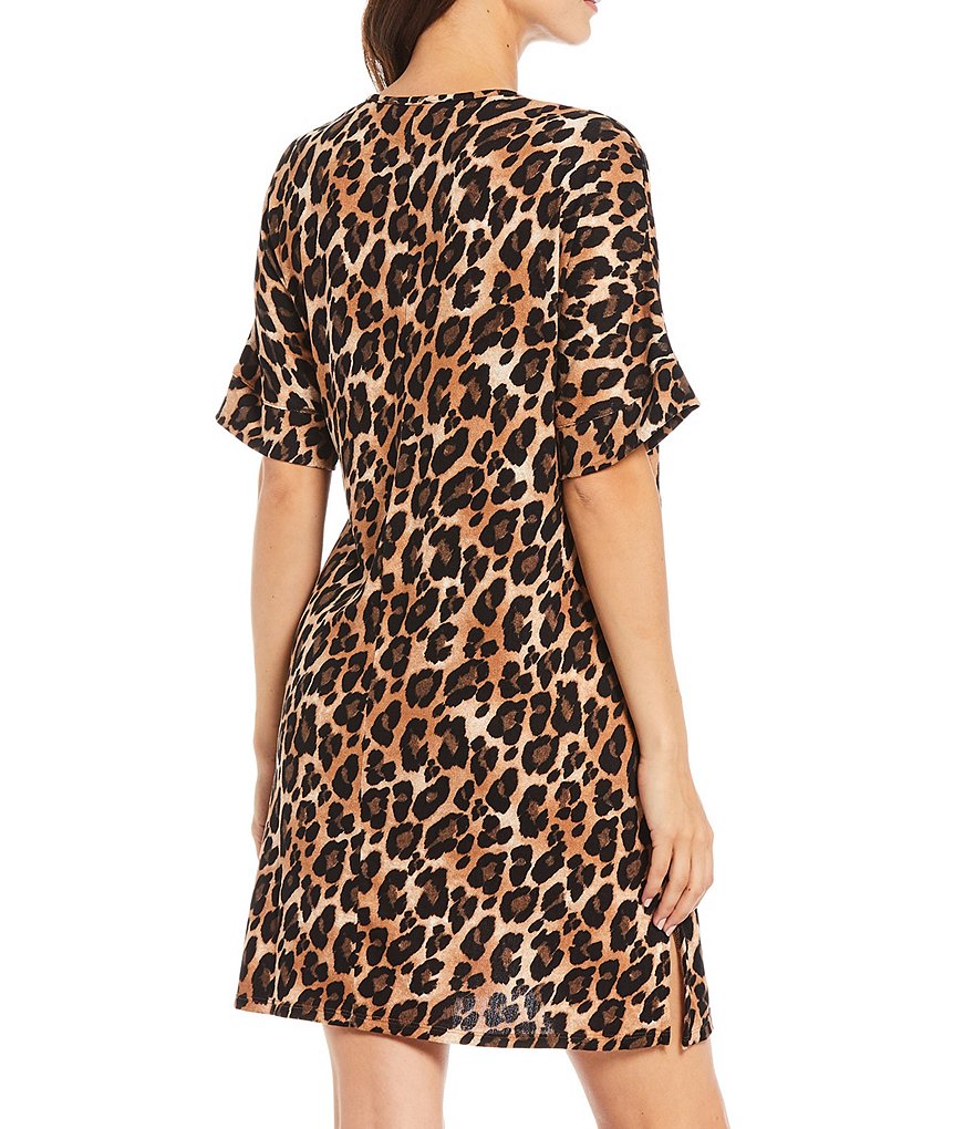 N by Natori Mirage Ombre Animal Print Cozy Knit Sleepshirt