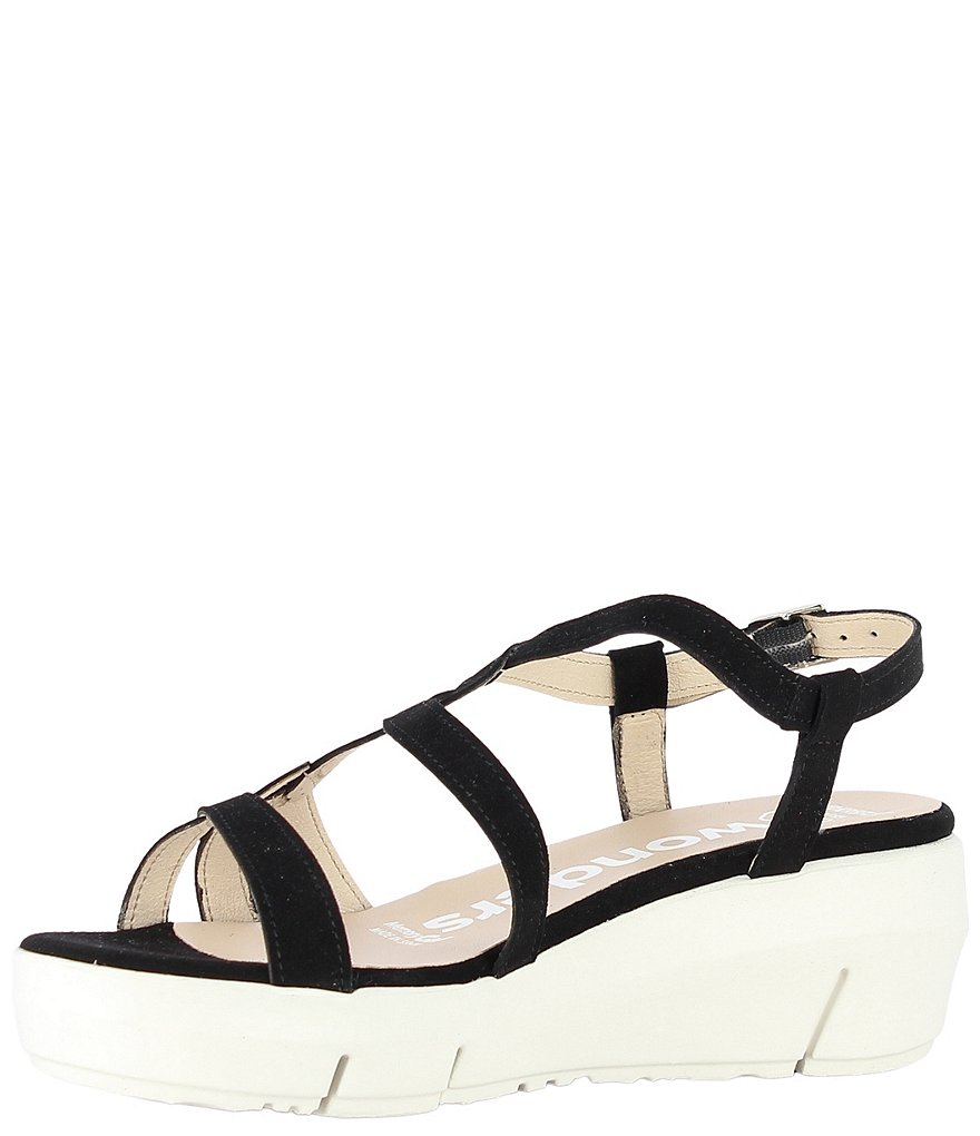 Wonders Lynn Suede Extra Light Platform Wedge Sandals