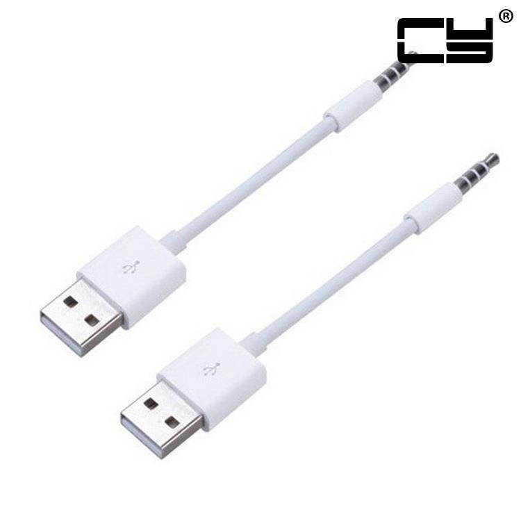 CHENYANG  3.5mm Male Audio AUX to USB 2.0 A Male adapter Charge Cable for Apple iPod Shuffle 4th Gen