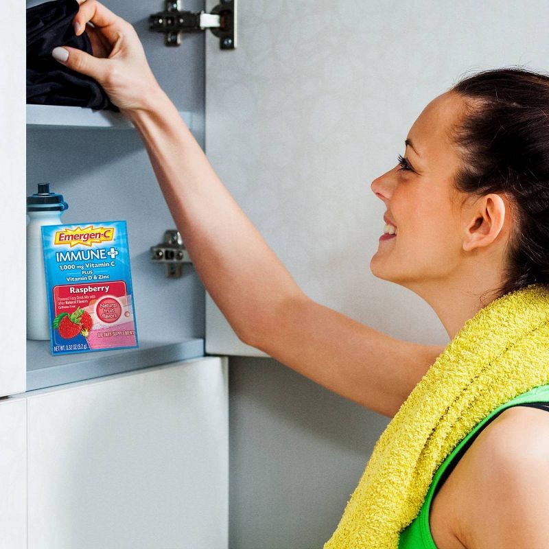 Emergen-C Immune+ Dietary Supplement Powder Drink Mix with Vitamin C - Raspberry - 30ct