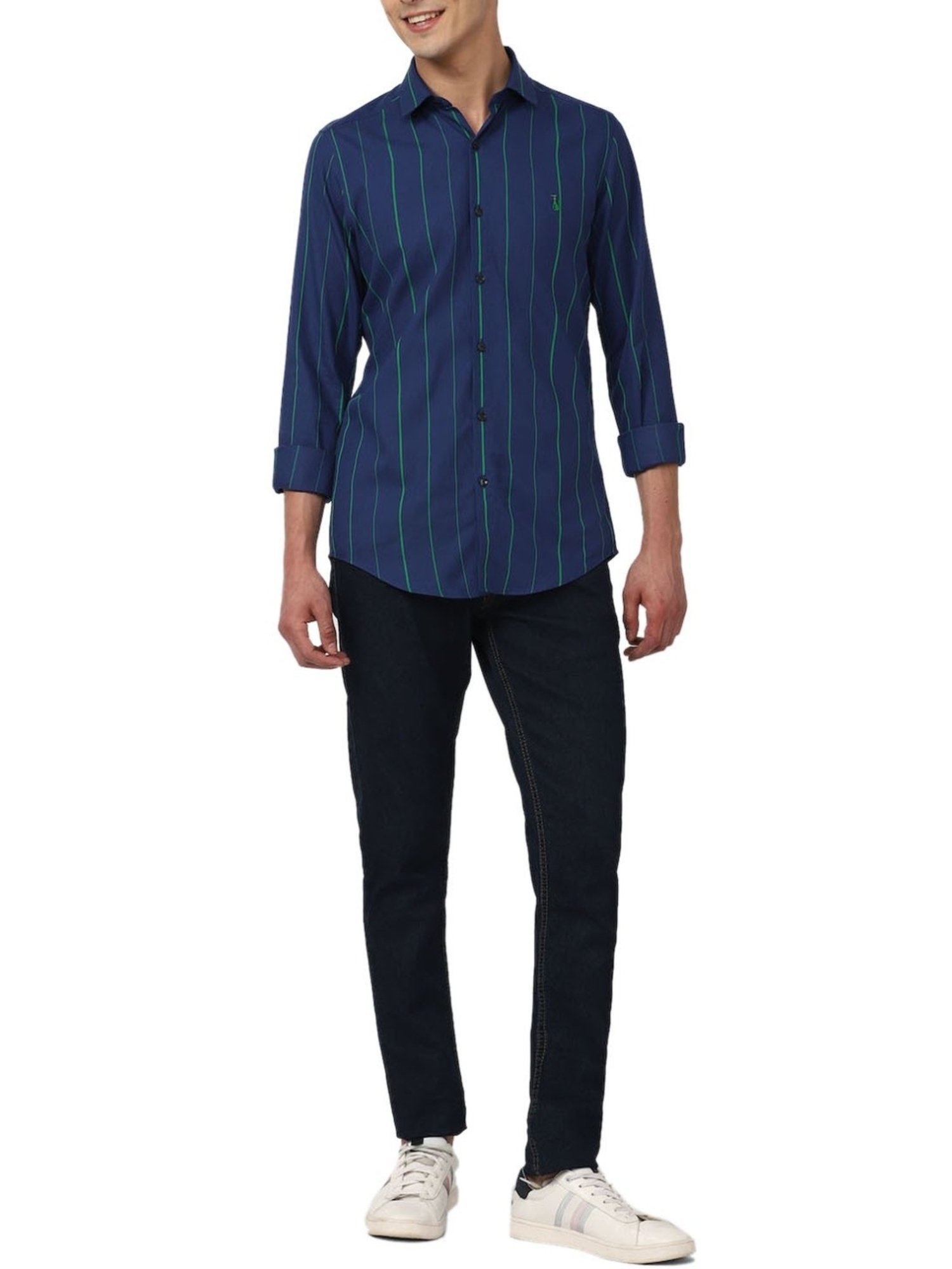 Simon Carter London Blue Stripes Slim Fit Shirt