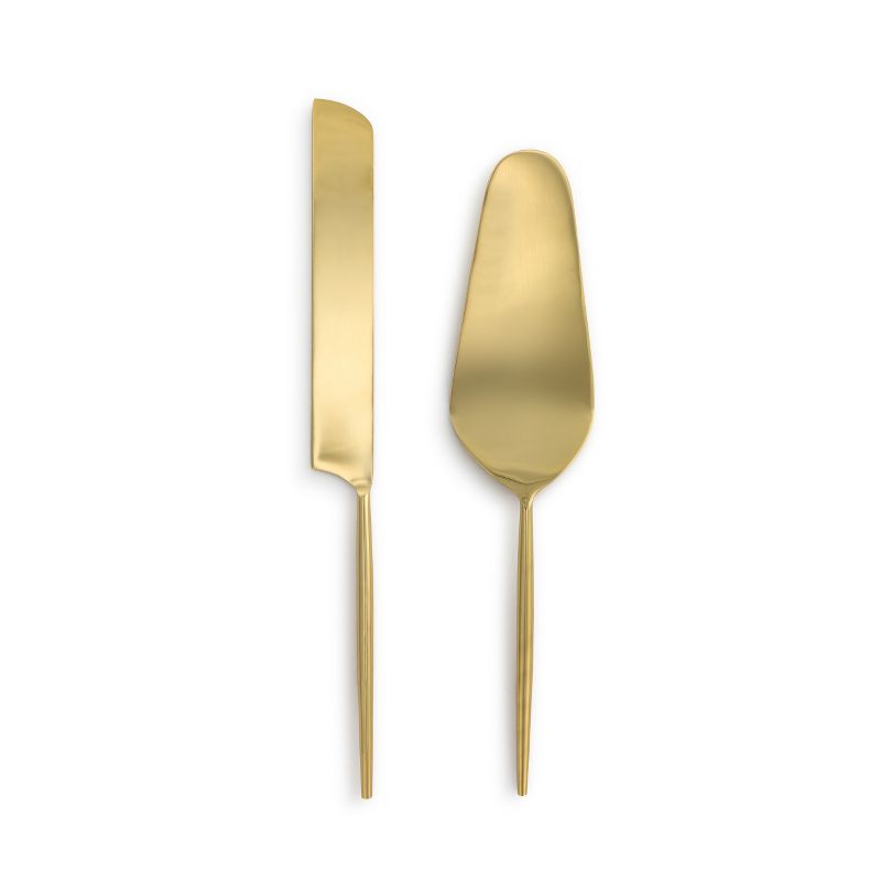 DEMDACO Brass 2-Piece Cake Serving Set gold