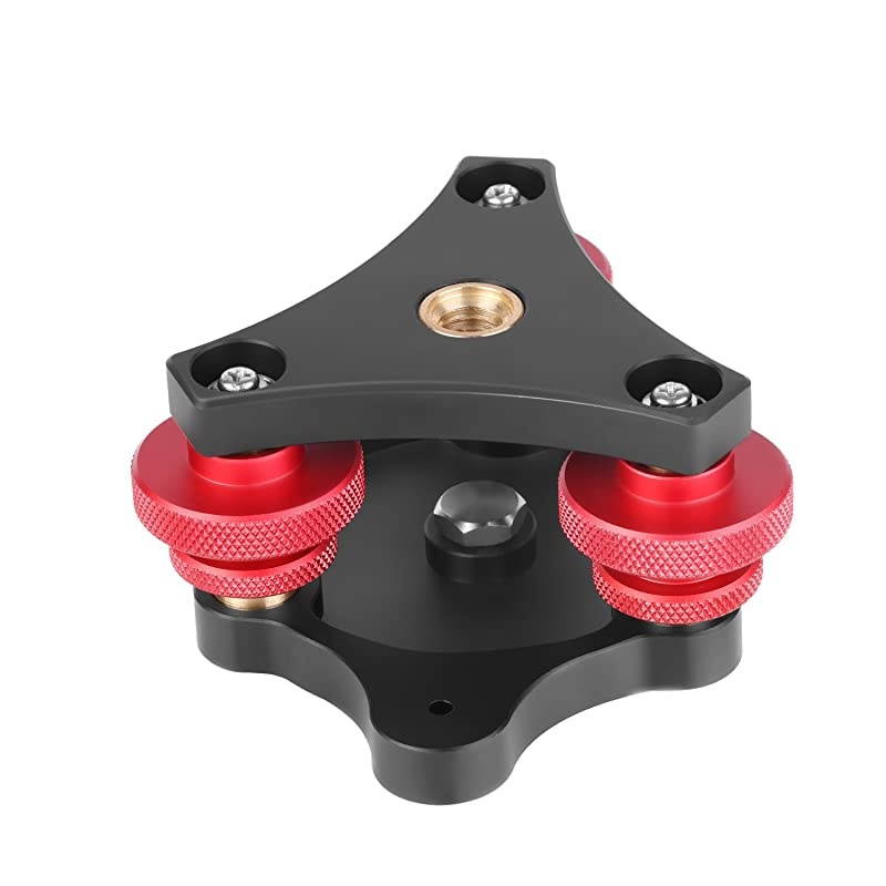 Photography Tripod Leveler TriWheel Leveling Base with Bubble Level and 38 inch Screw 3 Dials with +5 Degree Precision Adjustment Aluminum Alloy Construction