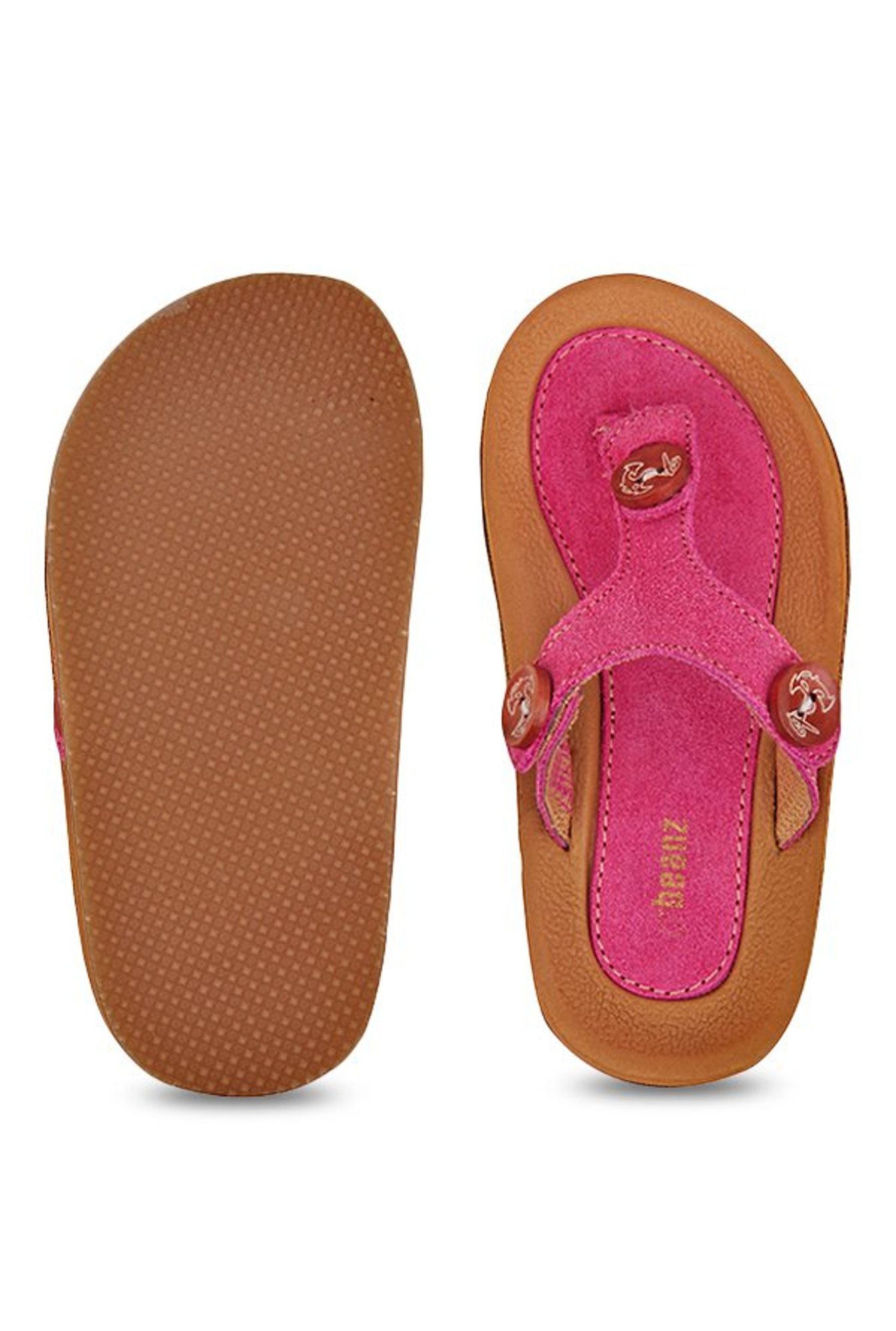 Beanz Kids Cushy Pink T-Strap Sandals