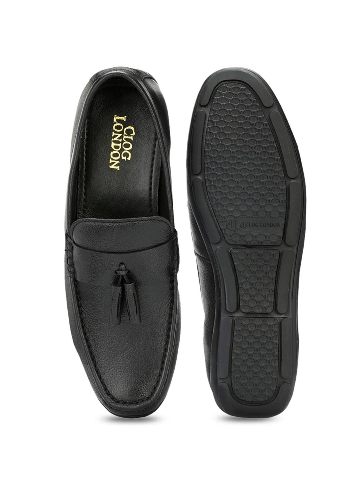 Clog London Men's Black Casual Moccasins
