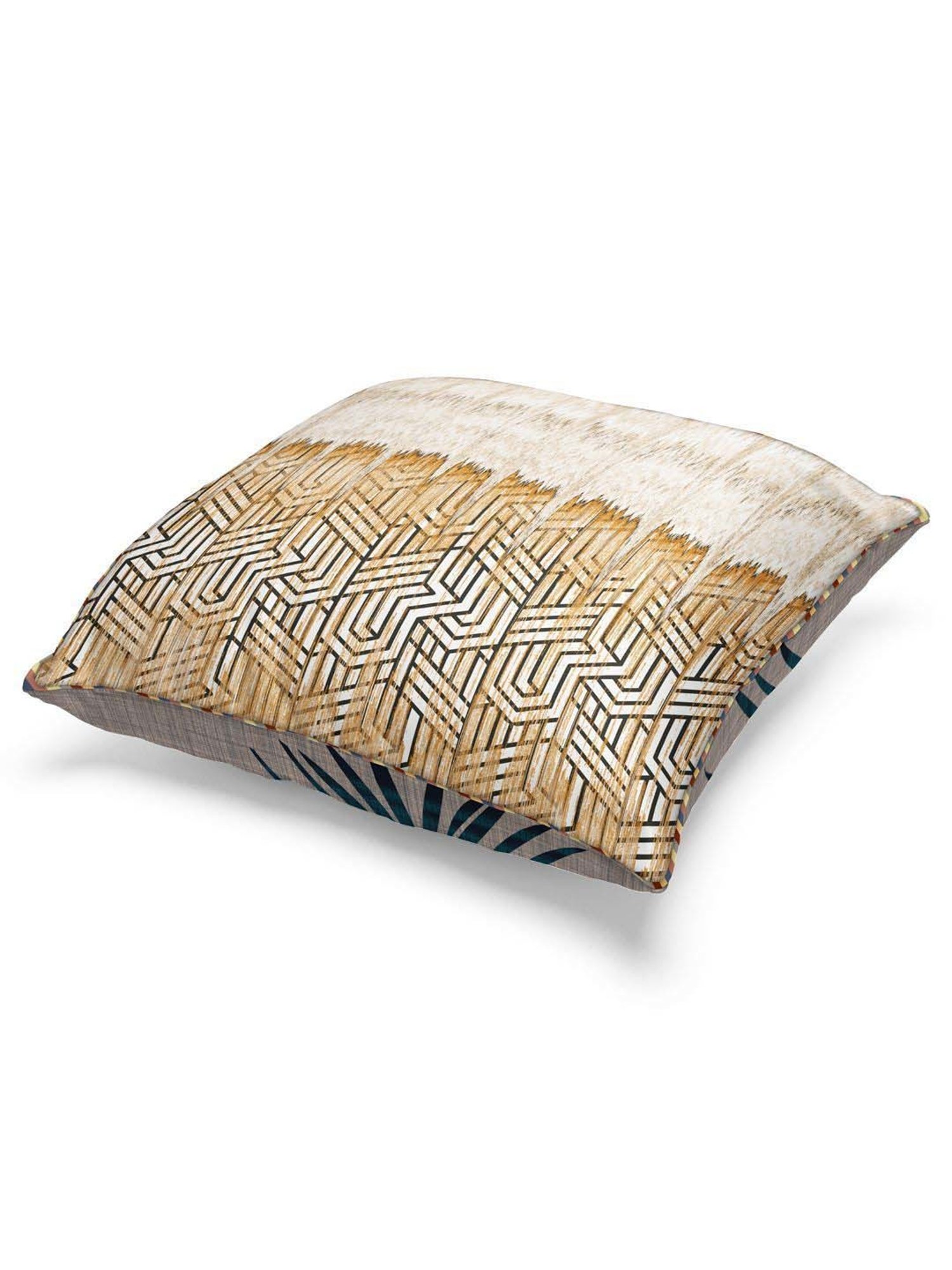 Bianca Suzane Earthy & Beige Micro Fiber Reversible Printed Cushion Covers - Set of 3