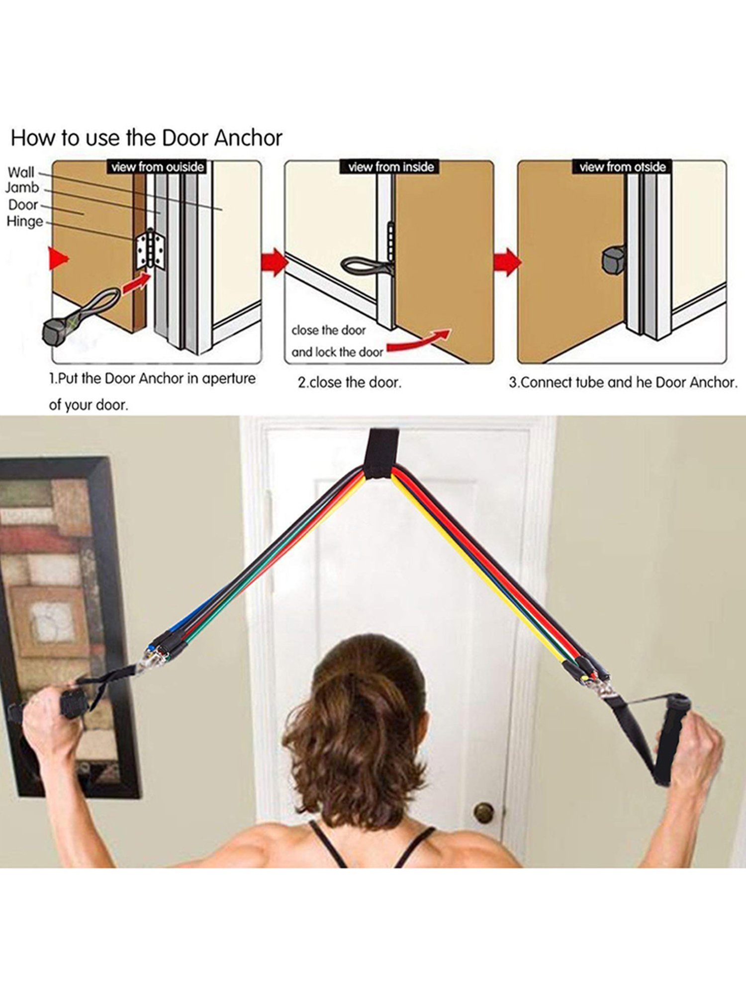 B Fit 11 Piece Resistance Bands Set (Multicolor)