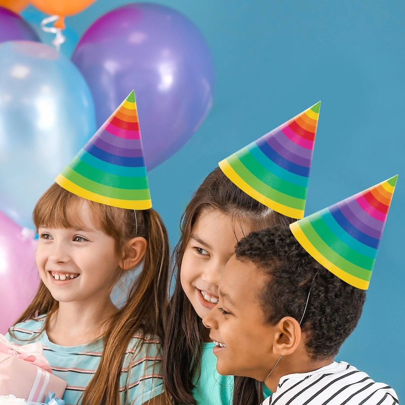 24ct Rainbow Adult Party Hats