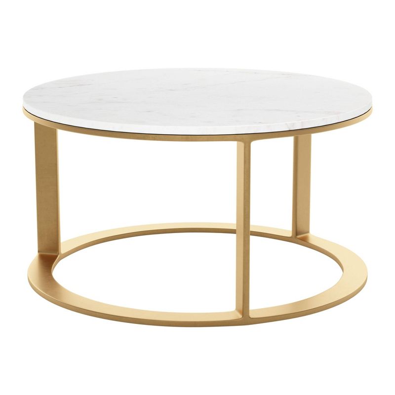 Hudson Coffee Table White/Gold - ZM Home