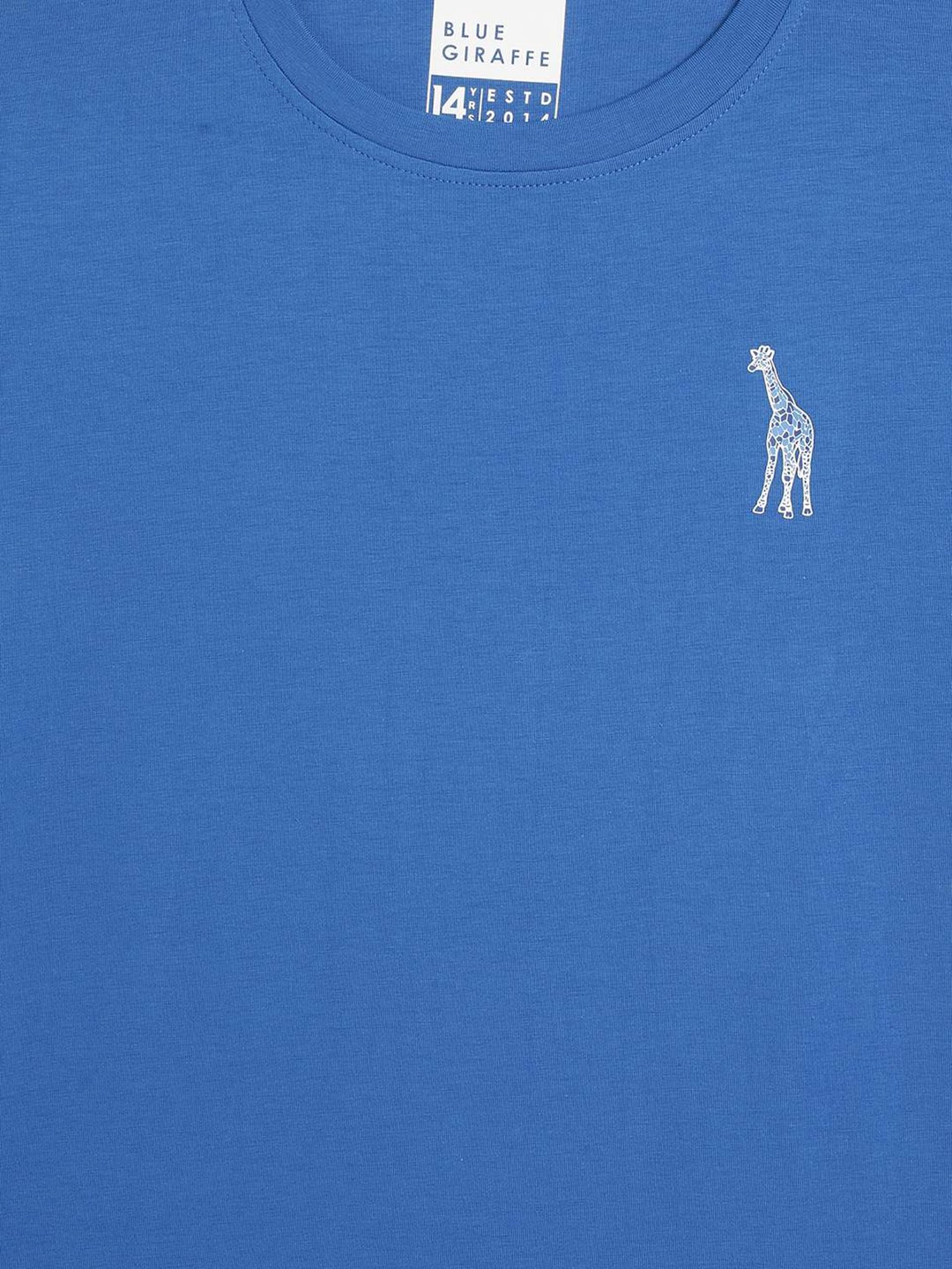 Blue Giraffe Kids Blue Cotton T-shirt