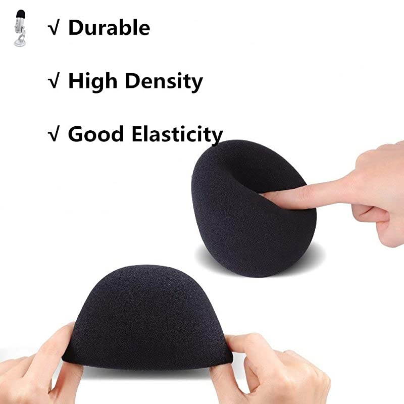 Foam Microphone Windscreen  Quality Sponge Mic Cover as a pop filter for Blue Yeti Yeti Pro Condenser MicrophonesBlack
