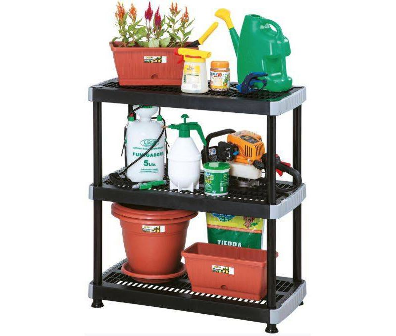 Heavy Duty 3 Tier Shelving Unit Black - Inval