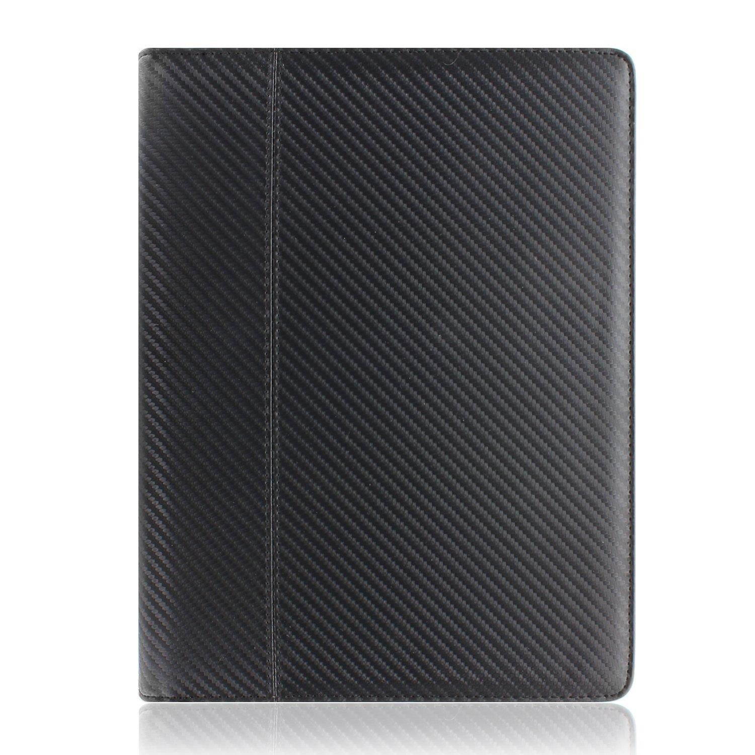 KHOMO Universal Tablet Padfolio Zippered Case for 8.5'' up to 11'' tablets - Carbon Fiber - Compatible with iPad Air, Pro 11 and many others