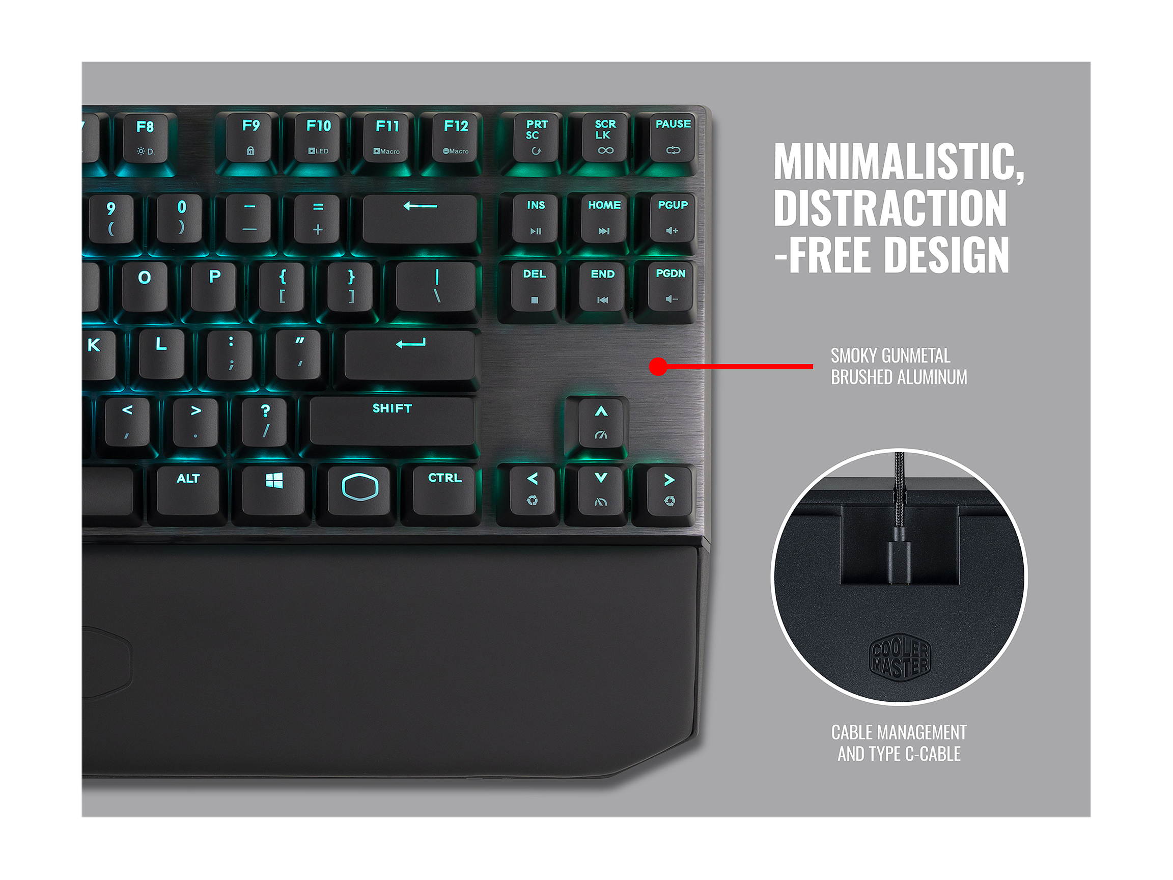 MasterKeys MK750 Mechanical Gaming Keyboard with Cherry MX Blue, RGB Per-Key lighting, and Removable Wrist Rest by Cooler Master
