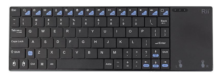 Rii mini i12 Ultra Slim Wireless 2.4G Multifunction Keyboard with QWERTY Touchpad for Sony PS3 HTPC Android Smart TV Box PC Pad