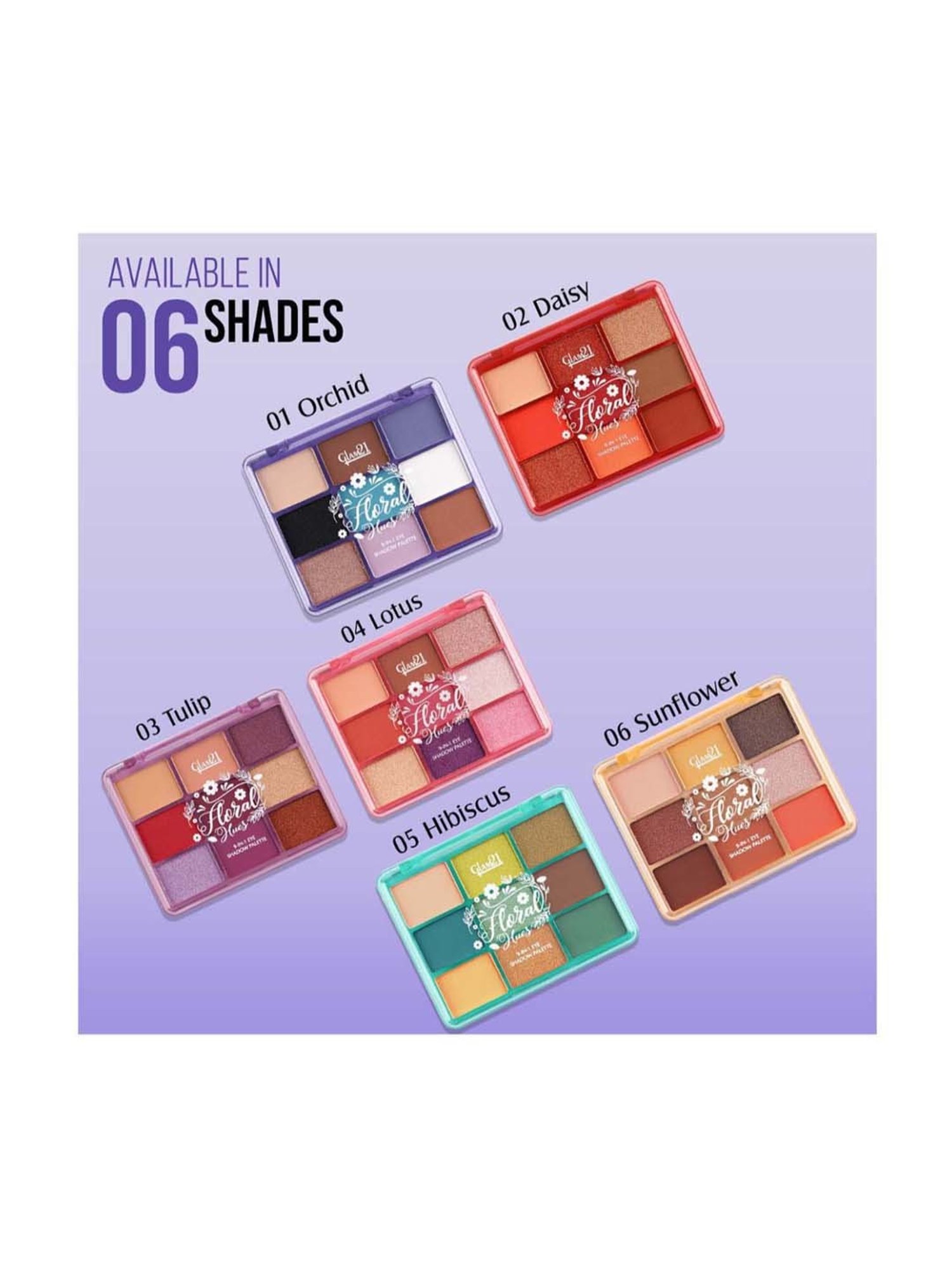 Glam21 Floral Hues Eyeshadow Palette 05 Hibiscus - 7.2 gm