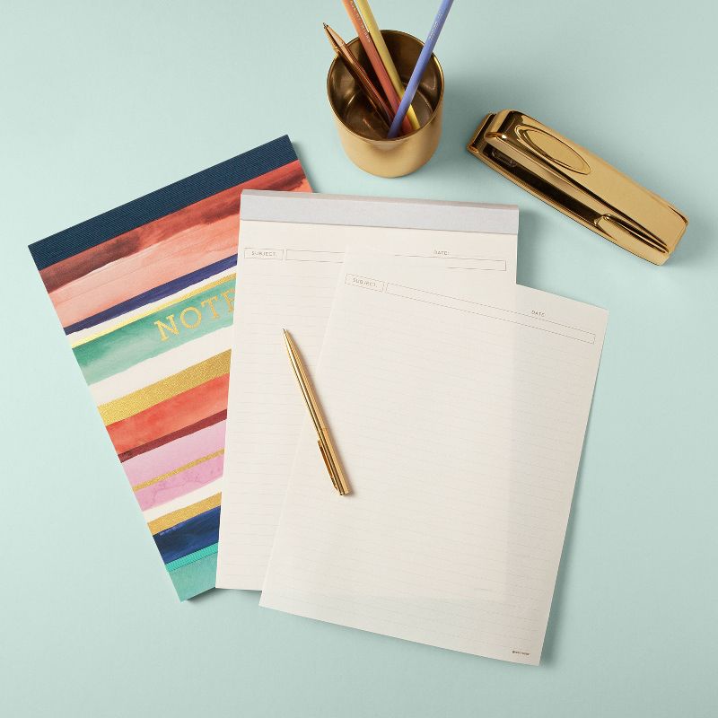 Legal Pad Letter Size Watercolor Stripe - greenroom