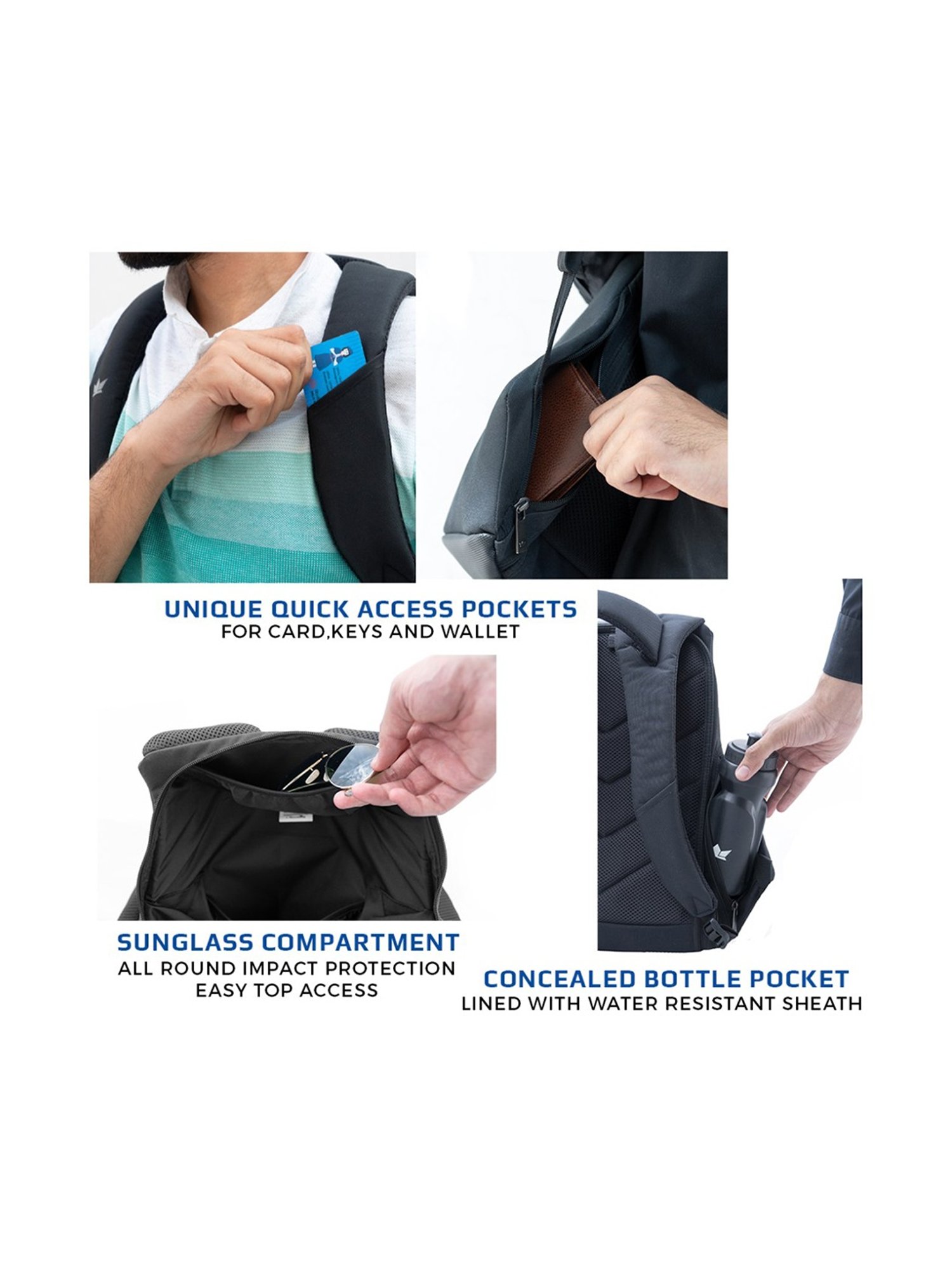 Gods Anti-Theft 22 Ltrs Black Medium Laptop Backpack