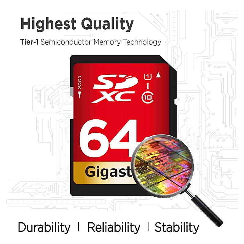 64GB SD Card UHSI U1 Class 10 SDXC Memory Card High Speed Full HD Video Canon Nikon Sony Pentax Kodak Olympus Panasonic Digital Camera