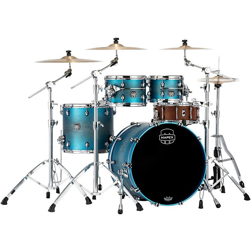 Mapex Saturn Evolution Classic Birch 4-Piece Shell Pack with 22 in. Bass Drum Exotic Azure Burst