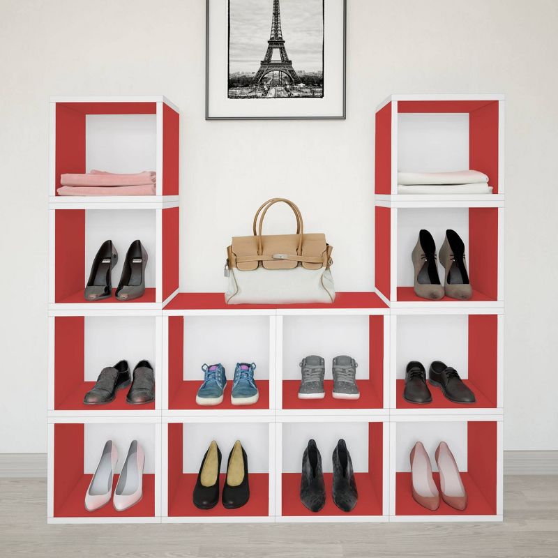 Way Basics Stackable Eco Cube Storage Cubby Organizer Red